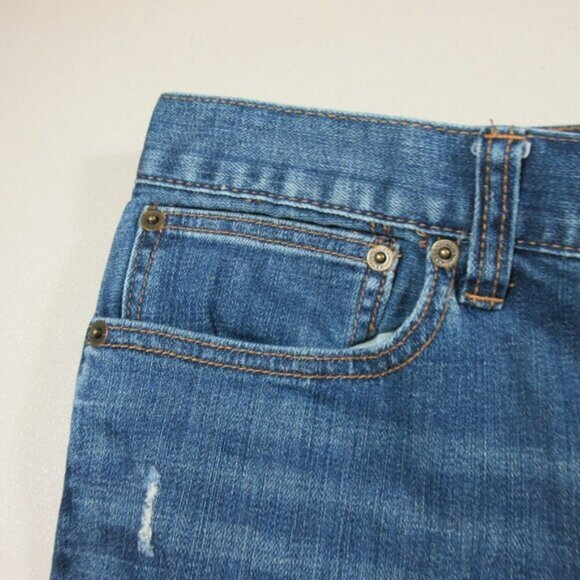 JCREW mens dark distressed FLEX slim fit jeans 32x32 EUC - Picture 5 of 8